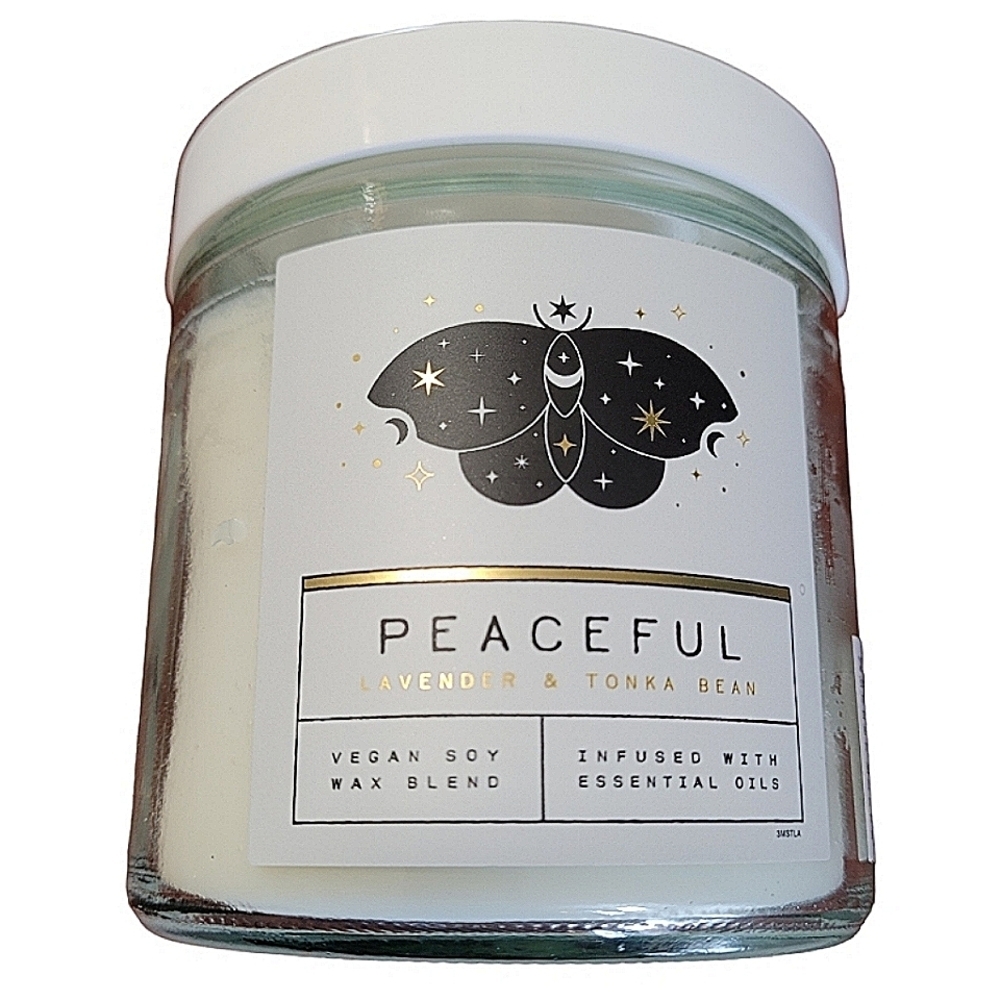 LEOBEN CO Peaceful Lavendar and Tonka Bean scented vegan soy wax candle New